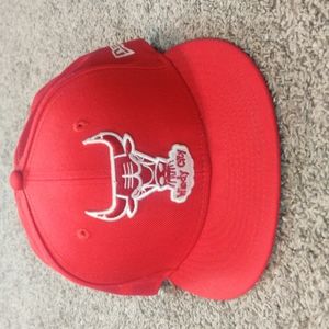 Chicago Bulls Windy City New Era Fitted Hat, 7 1/4, Red/White